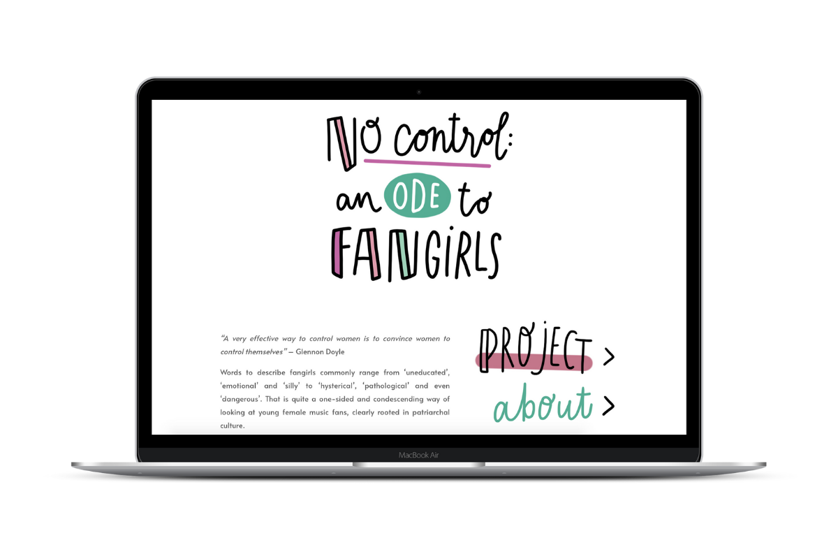 Webdesign for Ode to Fangirls